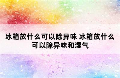 冰箱放什么可以除异味 冰箱放什么可以除异味和湿气